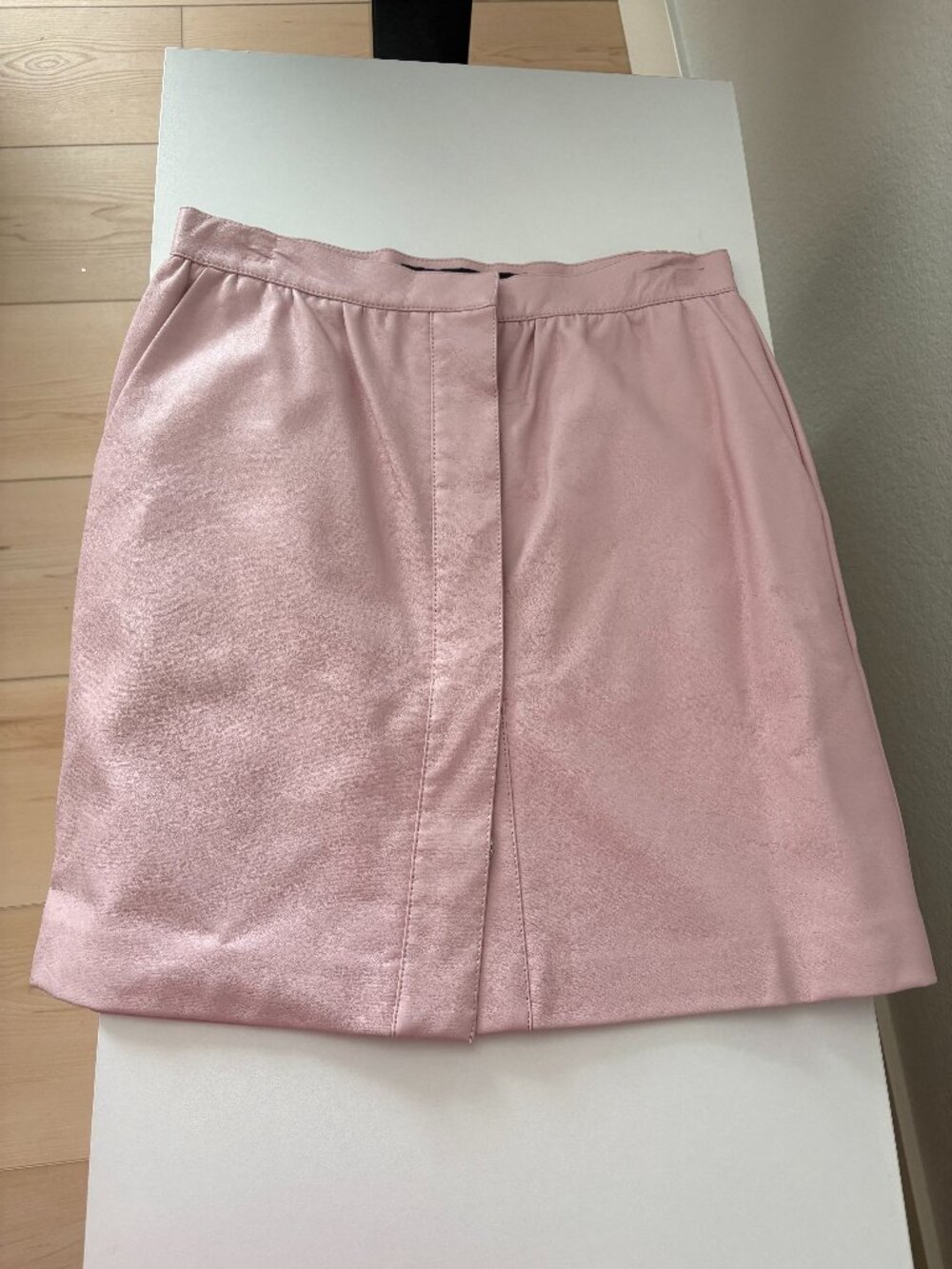 French Connection Bia Faux Leather Mini Skirt – Blush Pink NWT
